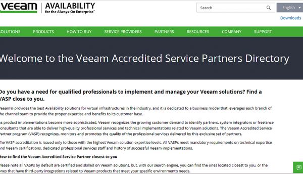 Veeam Service Partner now highest competency in partner programme
