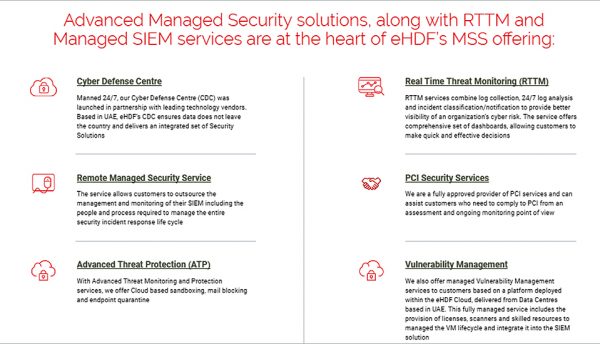 eHDF adds SIEM, RTTM, ATP, DDoS, DLP to managed security services